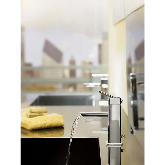 90 Degree One-Handle Low Arc Bathroom Faucet