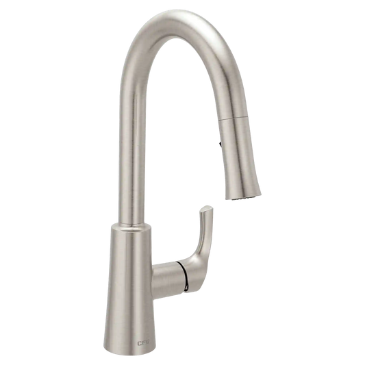 Ash Spot resist stainless one-handle high arc pulldown kitchen faucet