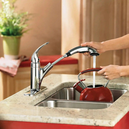 Caprillo One-Handle Low Arc Pullout Kitchen Faucet