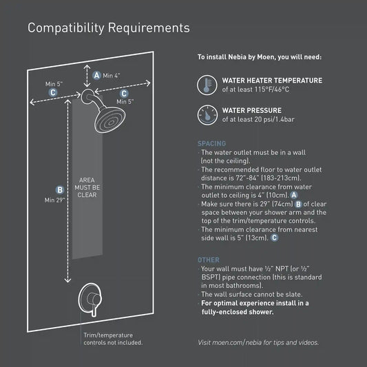 Moen Spa Shower Glacier Magnetic Dock