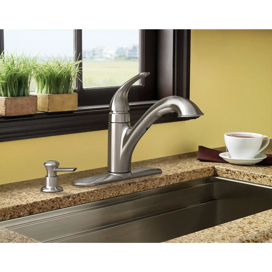 Caprillo One-Handle Low Arc Pullout Kitchen Faucet