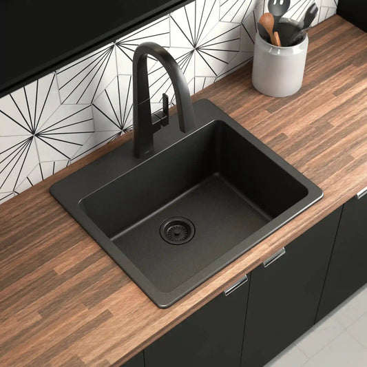 Host 25" Granite Dual Mount Single Bowl Sink