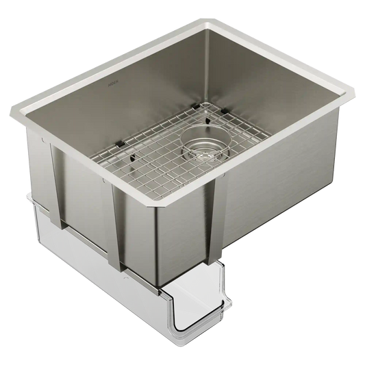Luxe Chef™ 27” Workstation System Steel Undermount Single Bowl Sink