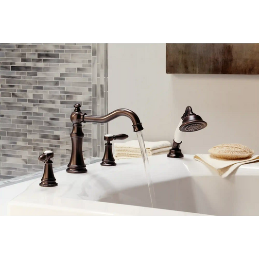 Weymouth Two-Handle Diverter Roman Tub Faucet Including Handheld Shower