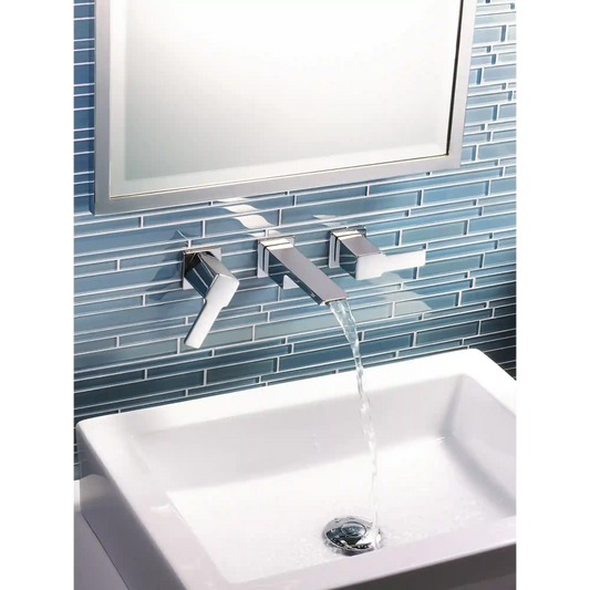 90 Degree Two-Handle Wall Mount Bathroom Faucet