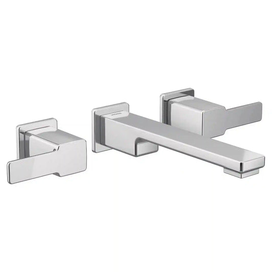 90 Degree Two-Handle Wall Mount Bathroom Faucet